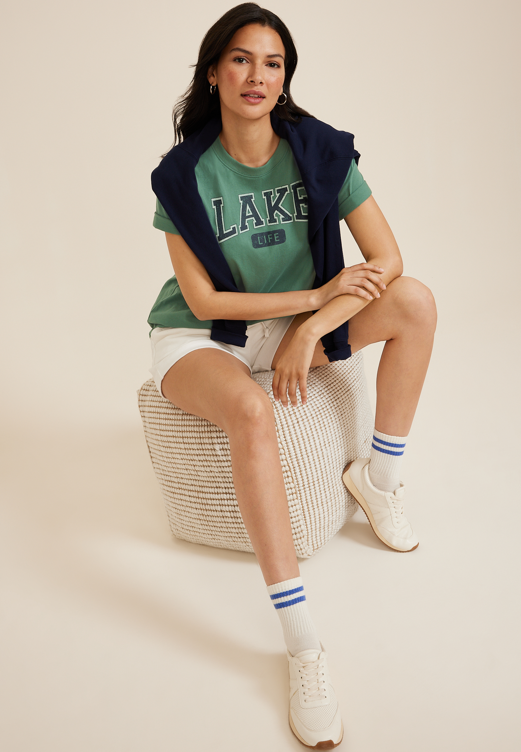 Lake Life Oversized Fit Graphic Tee, C9356, large