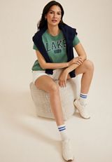Lake Life Oversized Fit Graphic Tee, C9356, small