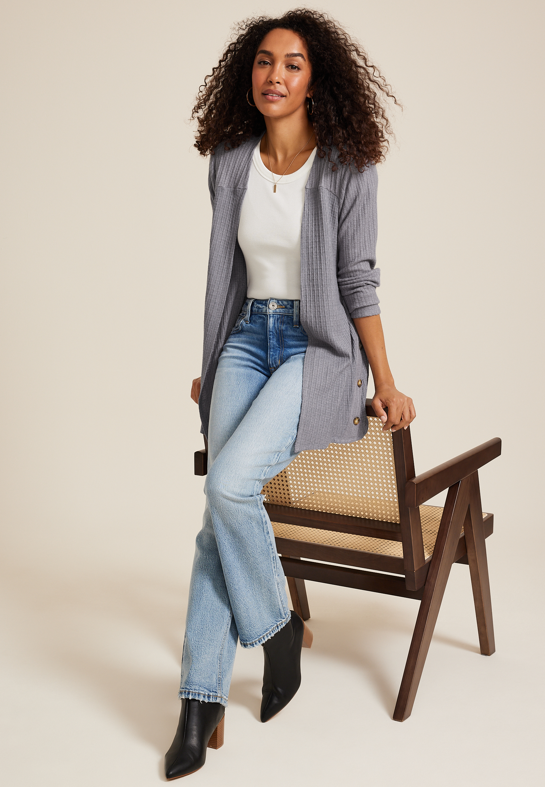 Knit Waterfall Cardigan, C829, large