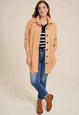 Super Plush Longline Shacket, C9812, small