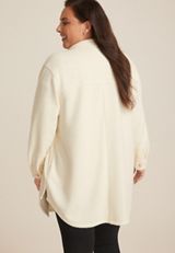 Plus Size Super Plush Longline Shacket, ECRU, small
