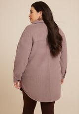Plus Size Super Plush Longline Shacket, FOX TAUPE, small