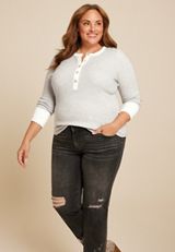 Plus Size Heartland Henley Tee, C3348, small