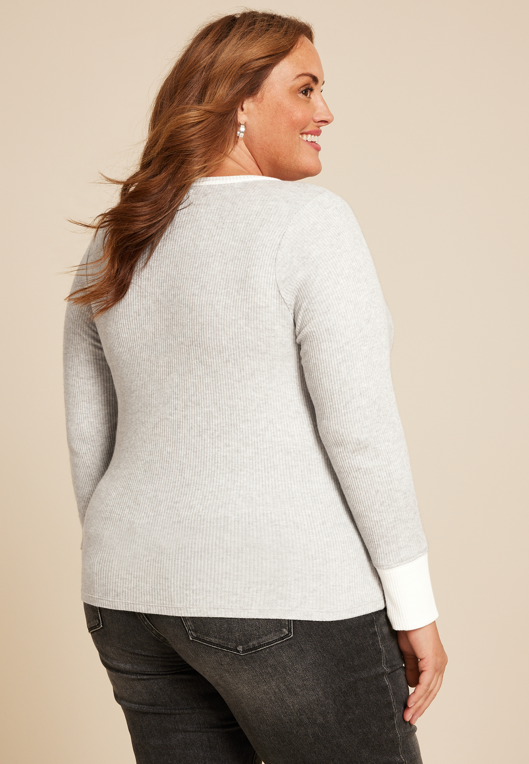Plus Size Heartland Henley Tee, C3348, large