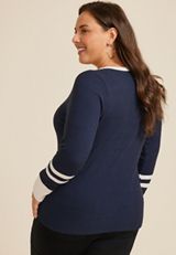 Plus Size Heartland Henley Tee, NAVY, small