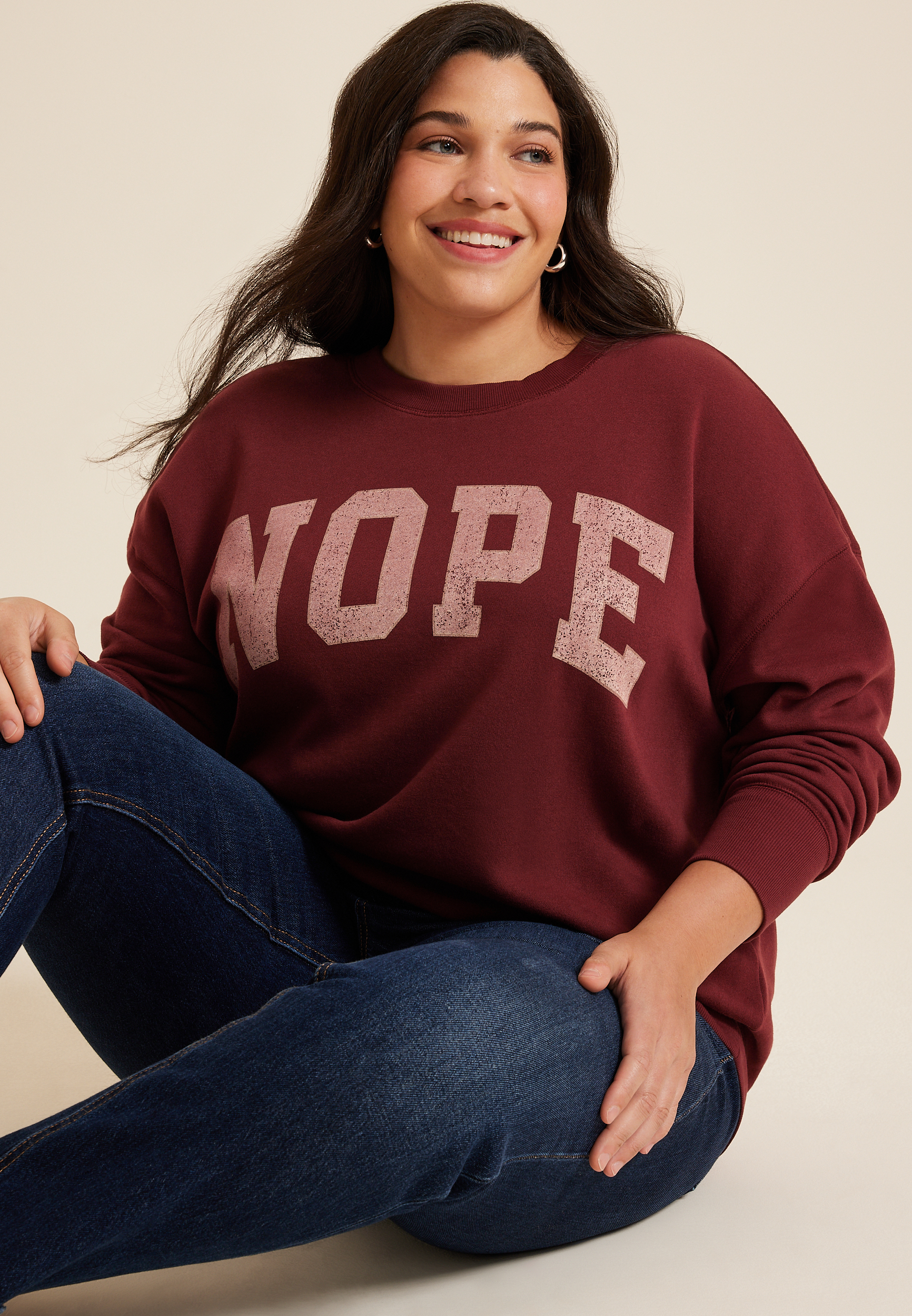 Plus Nope Relaxed Fit Sweatshirt