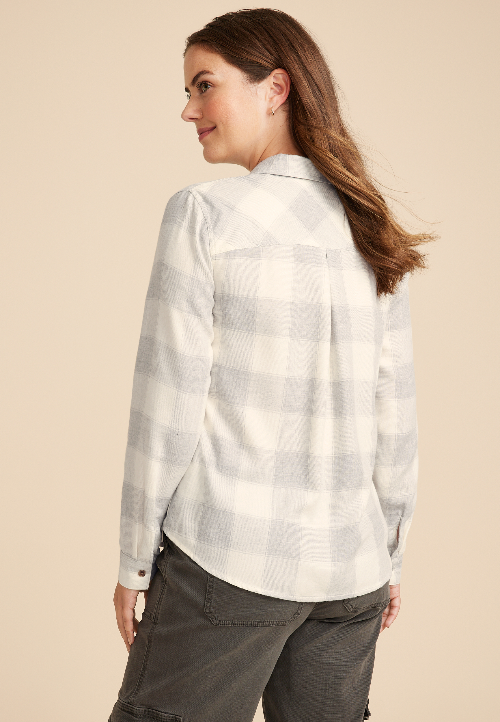 Cabin Plaid Classic Button Down Shirt, C2823, large