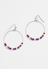 Americana Beaded Hoop Earrings, C2136, small