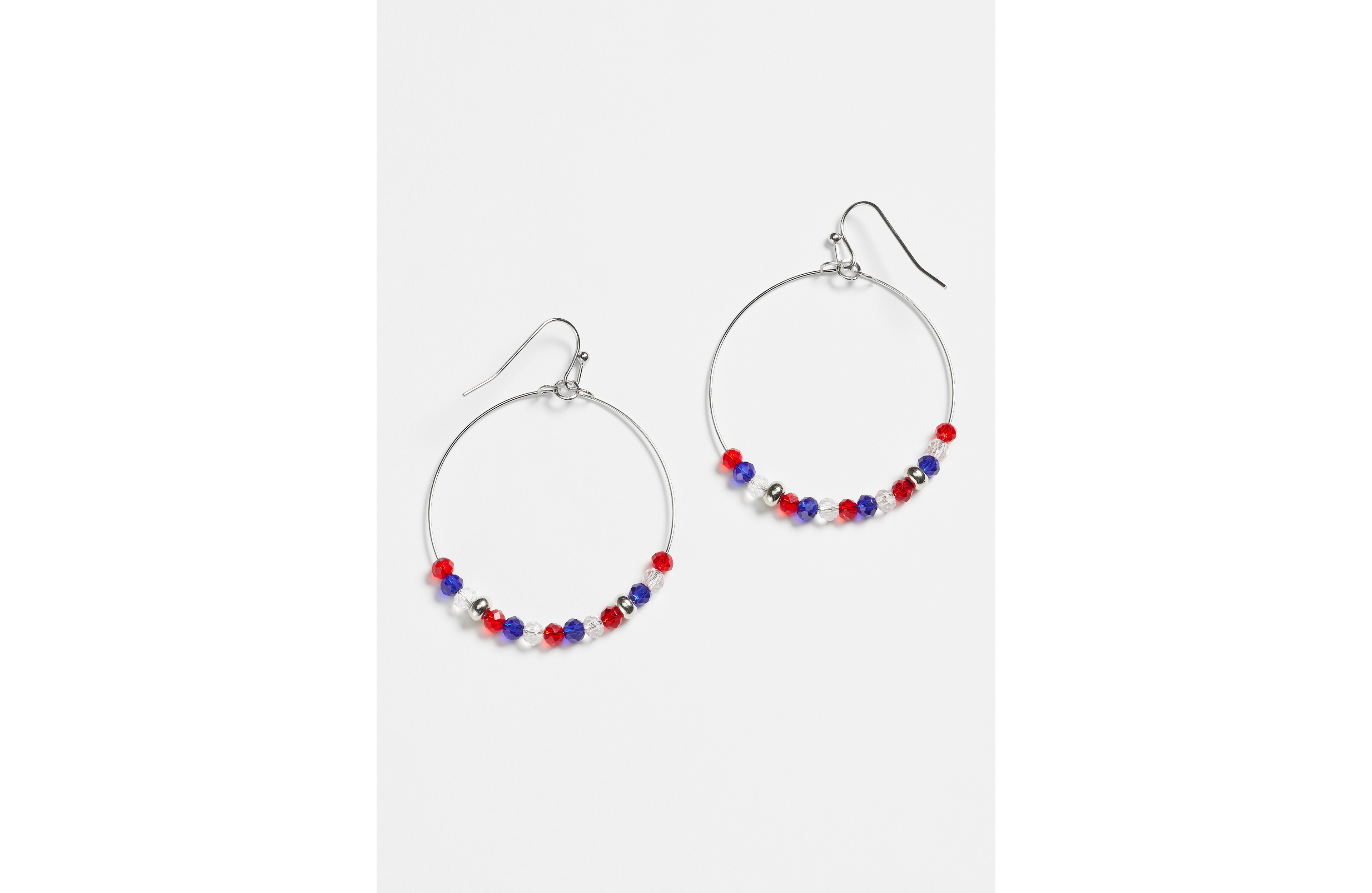 Americana Beaded Hoop Earrings