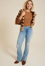 Curvy High Rise Ripped Flare Jean, C2806, small