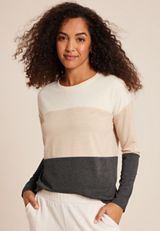 24/7 Clara Colorblock Long Sleeve Tee, MULTI, small