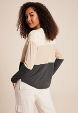 24/7 Clara Colorblock Long Sleeve Tee, MULTI, small