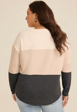 Plus Size 24/7 Clara Colorblock Long Sleeve Tee, MULTI, small