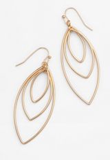 Gold Leaf Drop Earrings, C605, small