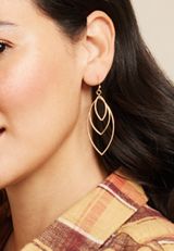 Gold Leaf Drop Earrings, C605, small