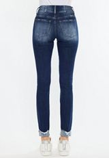 KanCan&trade; Curvy Mid Rise Ripped Cuffed Hem Skinny Jean, C258, small