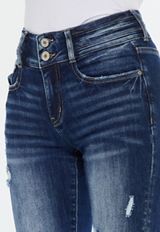 KanCan&trade; Curvy Mid Rise Ripped Cuffed Hem Skinny Jean, C258, small