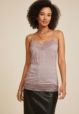 Lace Trim Crinkle Cami, C6959, small