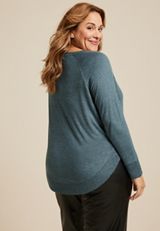 Plus Size Haven Round Hem Tunic, DEEP SEA TEAL, small