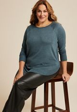 Plus Size Haven Round Hem Tunic, DEEP SEA TEAL, small