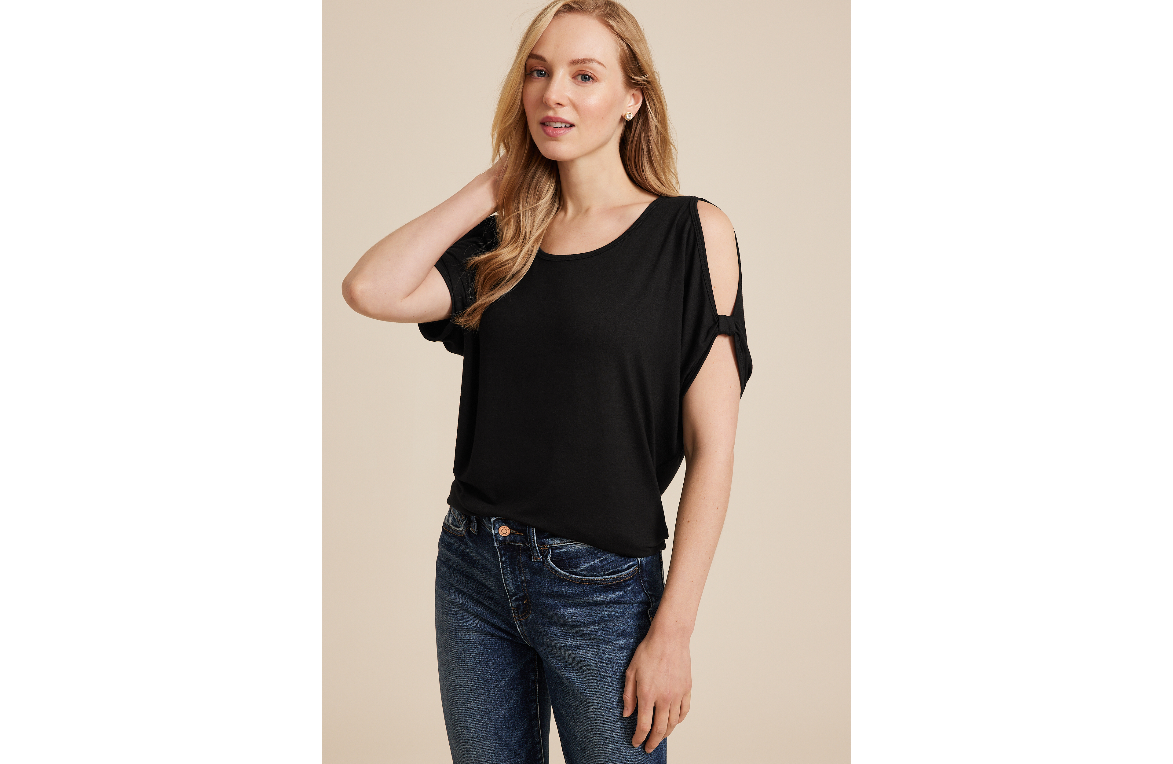 Cold Shoulder Short Sleeve Tee