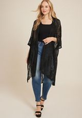 Crochet Knit Kimono, C106, small