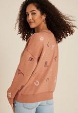 Western Embroidered Relaxed Fit Sweatshirt, C9814, small