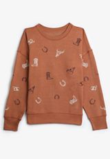 Western Embroidered Relaxed Fit Sweatshirt, C9814, small