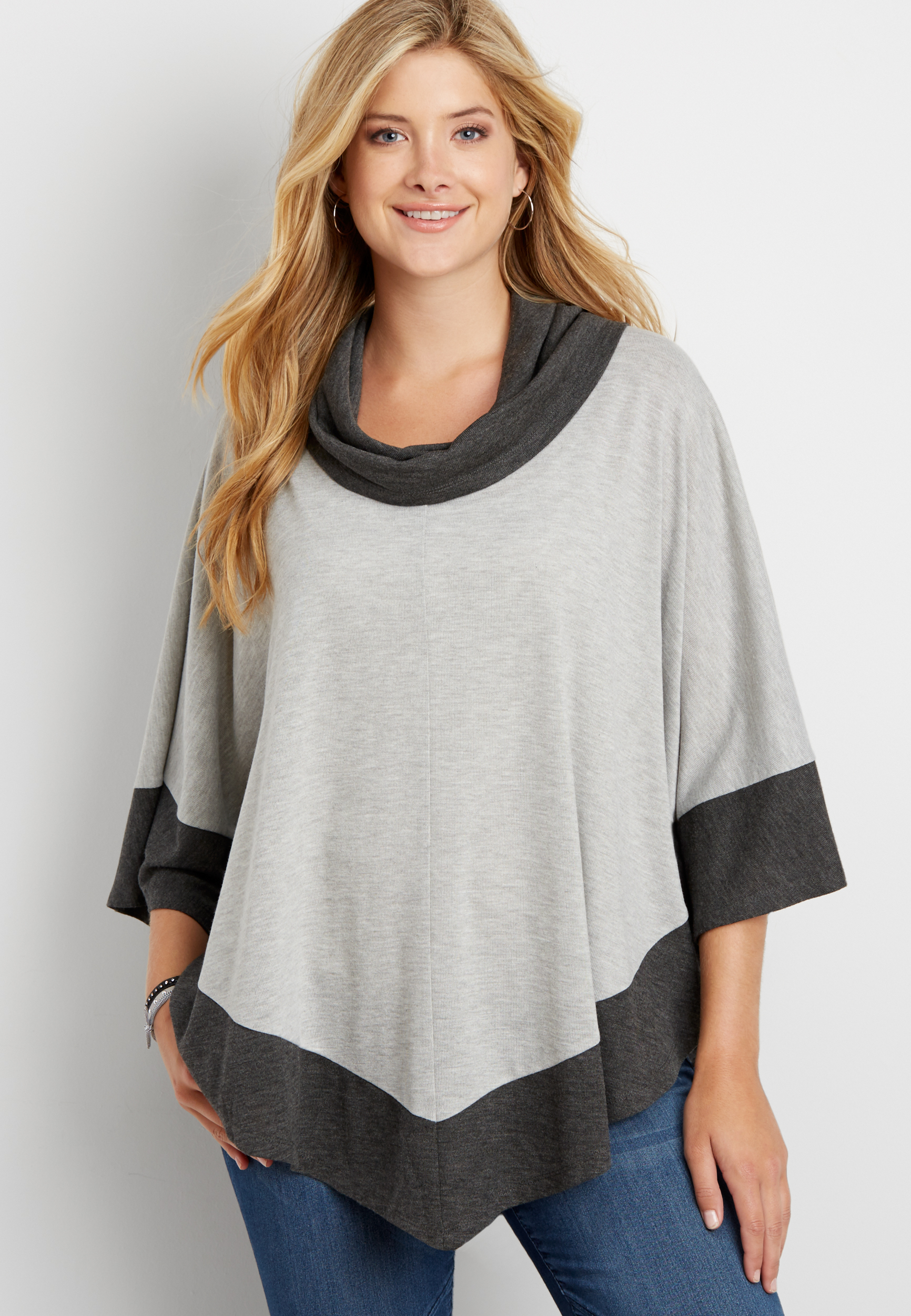 knit cowl neck poncho | maurices