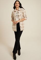 Wilder Plaid Fleece Shacket, C3986, small