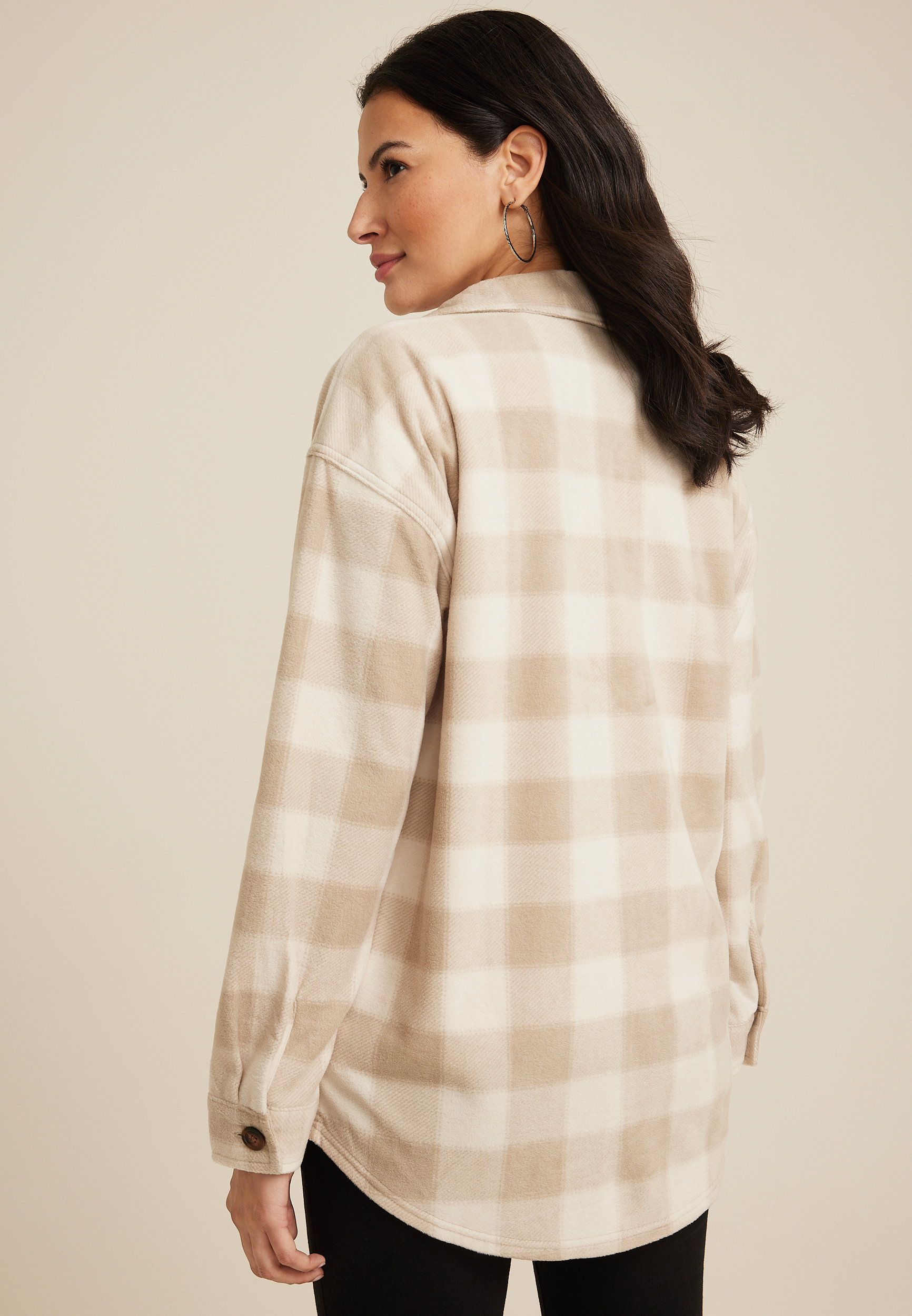 Wilder Plaid Fleece Shacket, C3986, large