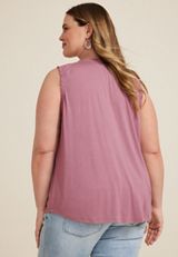Plus Size Ruffle Trim Tank Top, C7249, small