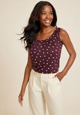 Ruffle Trim Polka Dot Tank Top, C9736, small