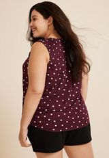 Plus Size Ruffle Trim Polka Dot Tank Top, C9736, small