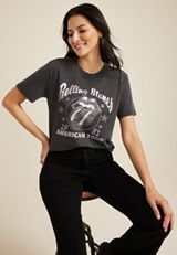 Rolling Stones 1981 American Tour Glitter Relaxed Fit Graphic Tee, C1876, small