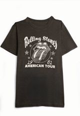 Rolling Stones 1981 American Tour Glitter Relaxed Fit Graphic Tee, C1876, small