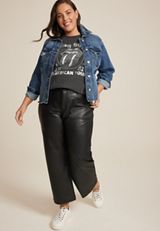 Plus Size Rolling Stones 1981 American Tour Glitter Relaxed Fit Graphic Tee, PHANTOM BLACK, small