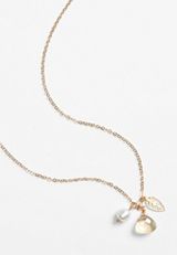 Gold Crystal Charm Necklace, , small