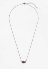 Dainty Silver Football Necklace, BROWN, small