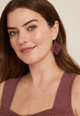 Burgundy Filigree Drop Earrings, BURGUNDY, small