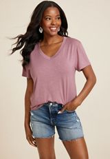24/7 Relaxed V Neck Tee, C7249, small