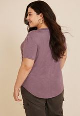 Plus Size 24/7 Relaxed V Neck Tee, SARSAPARILLA, small