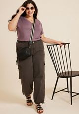 Plus Size 24/7 Relaxed V Neck Tee, SARSAPARILLA, small