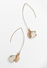 Crystal Charm Drop Earring, GOLD, small