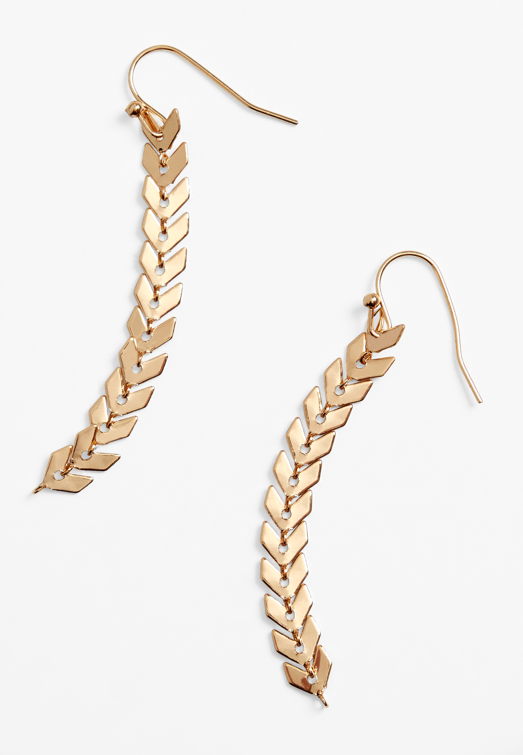 Gold Arrow Wave Drop Earrings