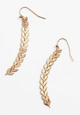 Gold Arrow Wave Drop Earrings, C605, small