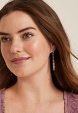 Gold Arrow Wave Drop Earrings, C605, small
