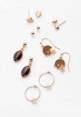 6 Pack Football Earring Set, C8653, small