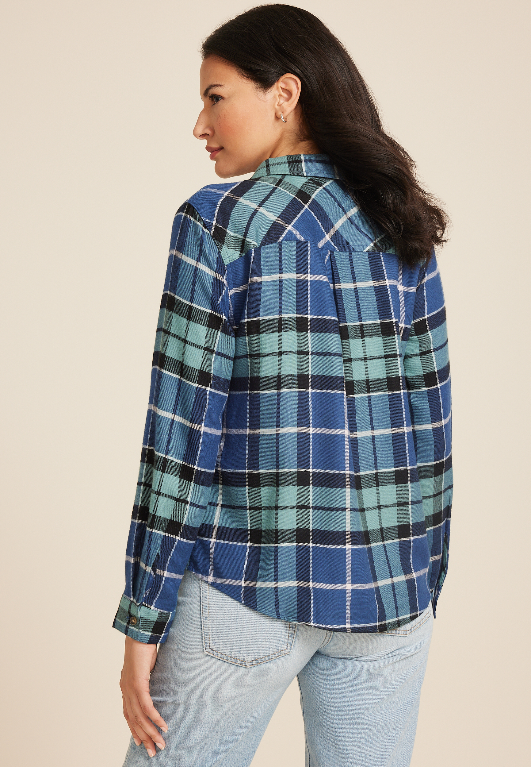 Cabin Plaid Classic Button Down Shirt, C9742, large