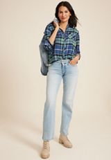Cabin Plaid Classic Button Down Shirt, C9742, small
